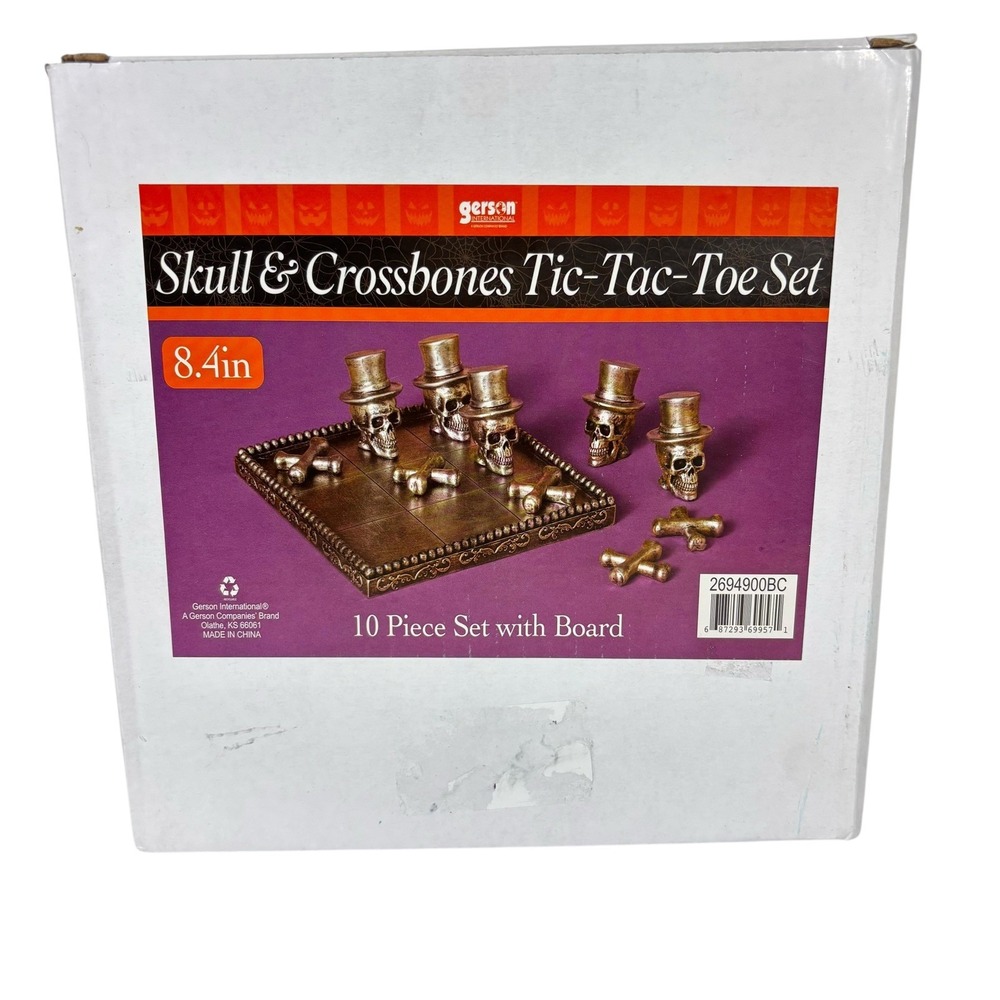 Skull‎ & Crossbones Tic-Tac-Toe Set/ 10 Pieces Plus Board Heavy Metal
